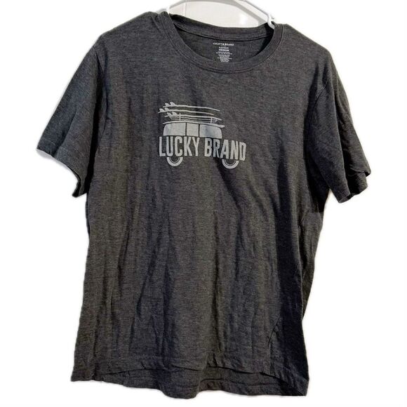 Lucky Brand Gray Short Sleeve Tee with Graphic - Picture 1 of 4